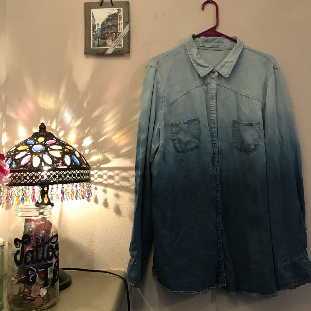 Maurice’s Denim Ombré Button Down Top